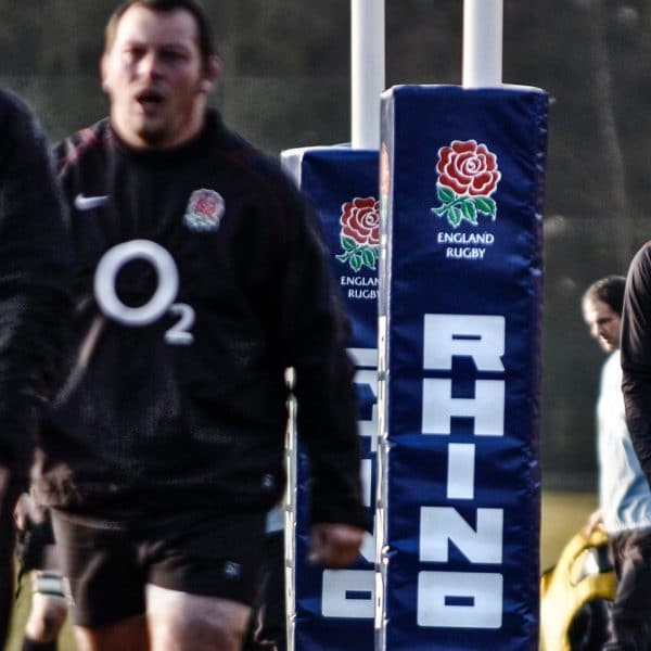 A photograph of the England Rugby team training