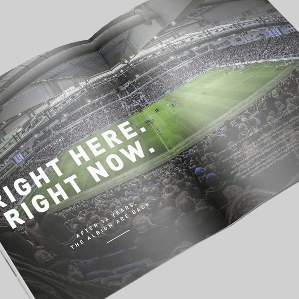 BHAFC Commercial Brochure open fully on a flat surface