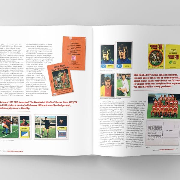 An image of two pages of Football Collectibles book