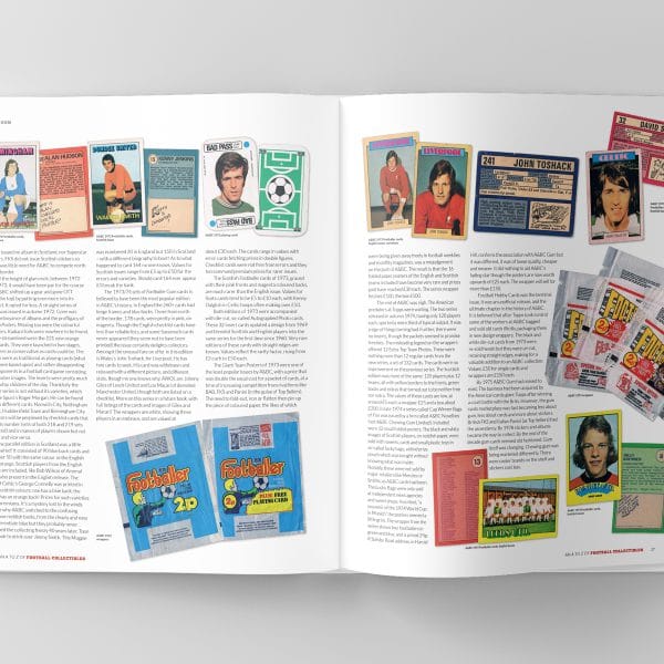 An image of two pages of Football Collectibles book