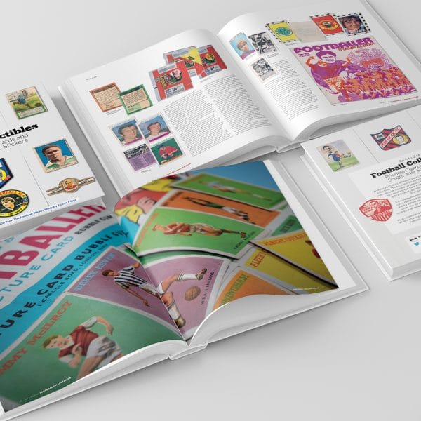 An image showing multiple pages of Football Collectibles book