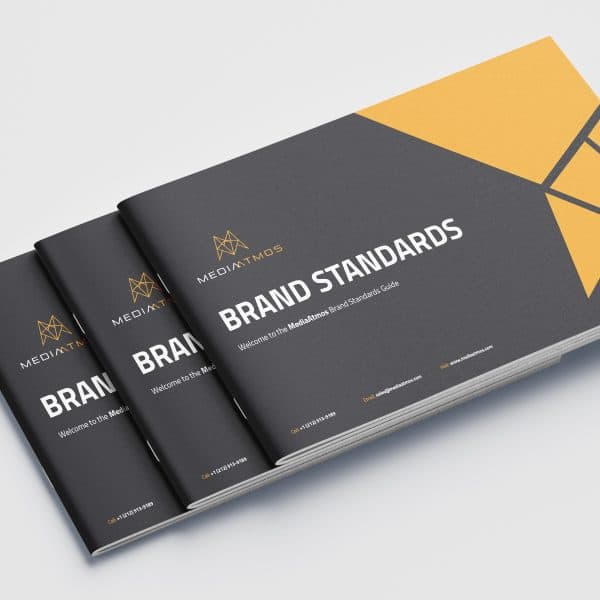 A image of the Media Atmos brand guidelines brochure cover