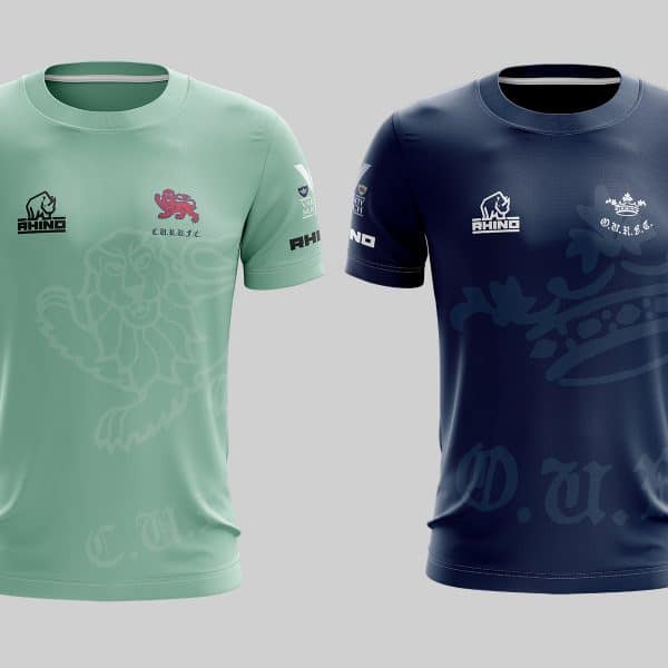 An image showing two 3D Varsity t-shirts