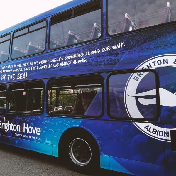 An image showing a double-decker bus with BHAFC graphics on