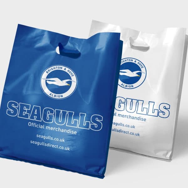 An image of two carrier bags that say SEAGULLS