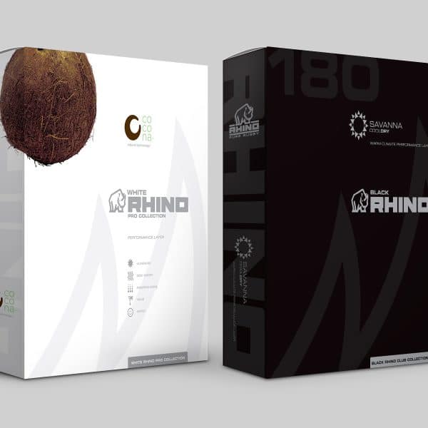 Two boxes showing Rhino packaging design