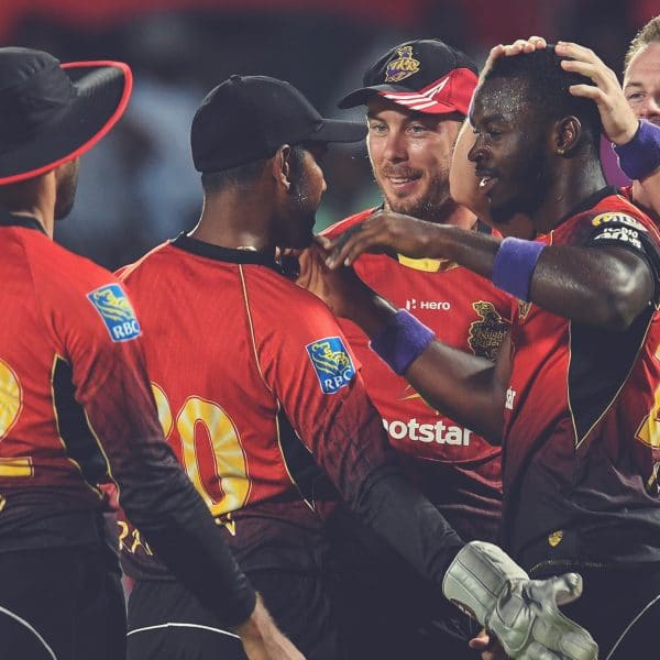 Photograph of Trinbago Knight Riders celebrating