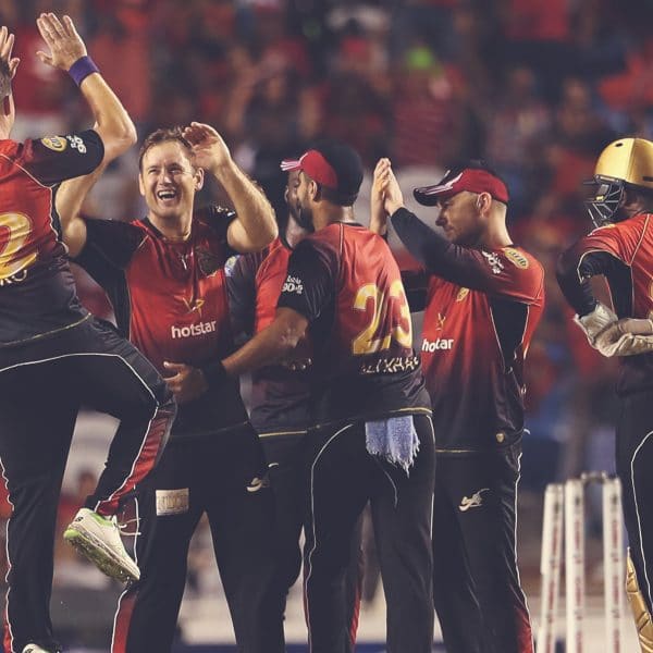 Photograph of Trinbago Knight Riders celebrating