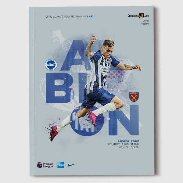 An image of the BHAFC programme front cover for West Ham FC