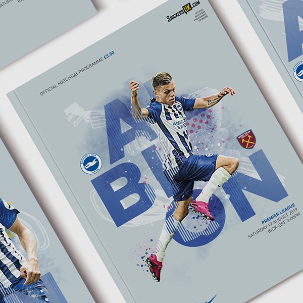 An image of the Brighton and Hove Albion 2019/20 programme which we love the design of